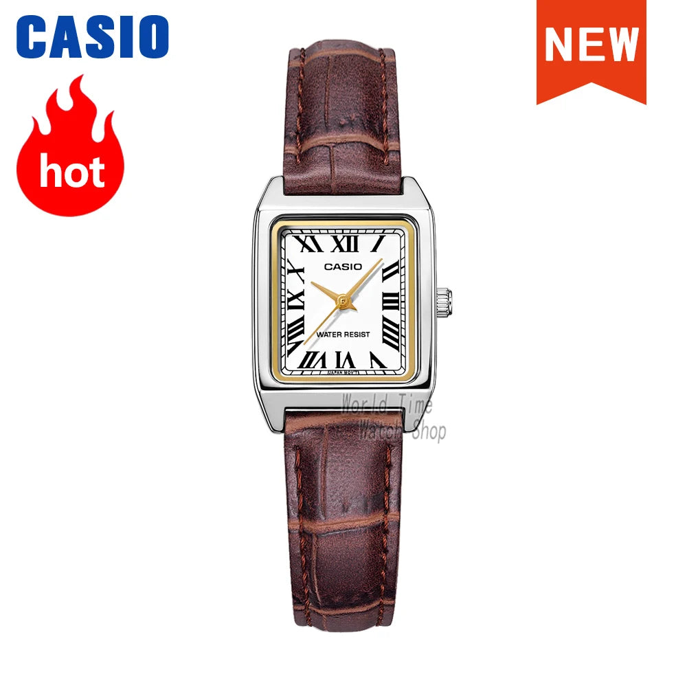 Casio Ladies Rectangle Leather Watch