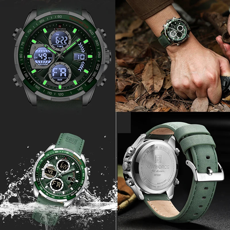NAVIFORCE Fashion Military Watches for Men Luxury Original Sports Chronograph Watch Waterproof Quartz Clock Digital WristWatch