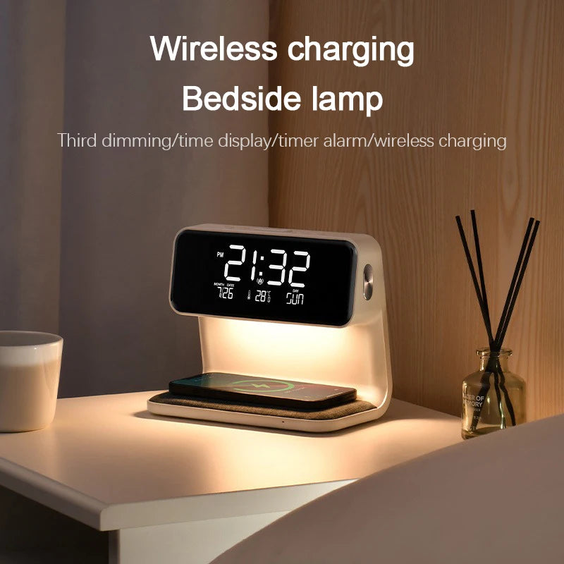 Bedroom Bedside Lamp Clock Made Of ABS Material Suitable For Home/Office Holiday Atmosphere Decoration USB Plug In Use