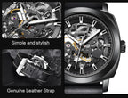 BENYAR Watch for Men Luxury Skeleton Tourbillon Automatic Mechanical Mens Watch 30M Waterproof Leather Strap Sports Reloj Hombre