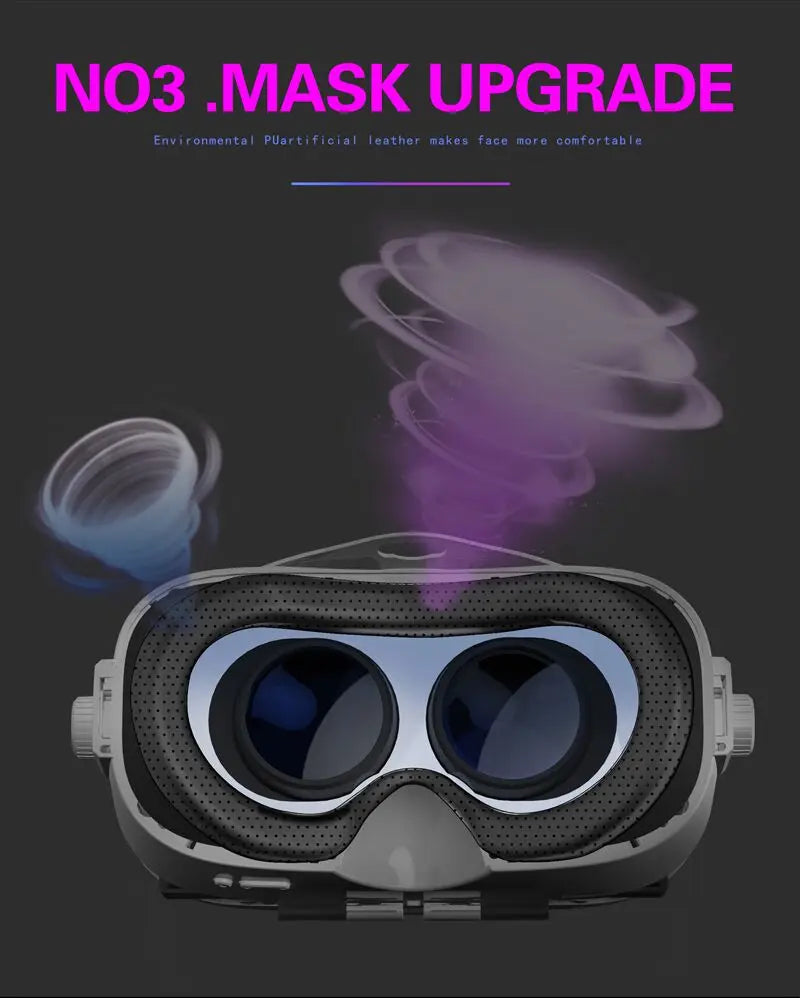 Shinecon Virtual Reality VR Glasses 3D Headset Viar Device Smart Helmet Lenses Goggle For Mobile Phone Cell Smartphone Headphone