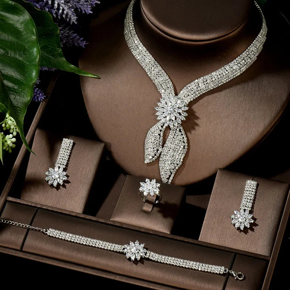 HIBRIDE 4-Piece Zircon Jewelry Set – Bridal Gift UAE