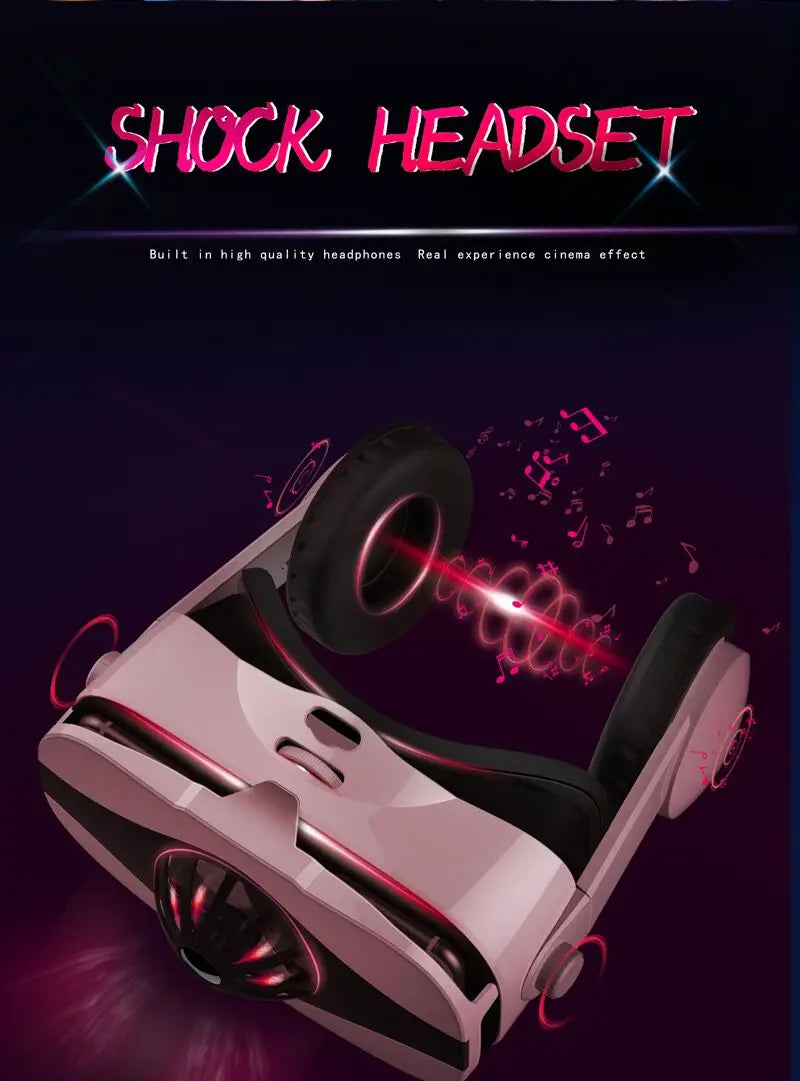 Shinecon Virtual Reality VR Glasses 3D Headset Viar Device Smart Helmet Lenses Goggle For Mobile Phone Cell Smartphone Headphone