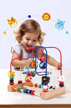 Wooden Toys Bead Maze Colorful Animals Fruits Shapes Educational Counting Learning Circle Toys Kids Classic Gifts for Toddlers