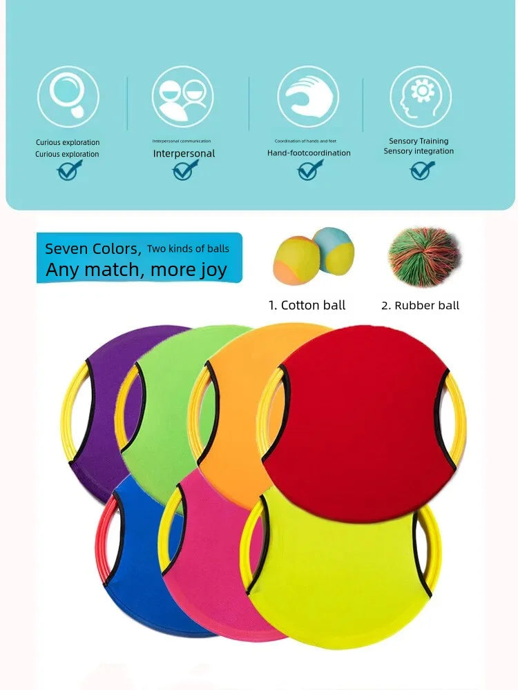 Outdoor Ball-catching Toys for Children Adults, Interactive and Cooperative Games, Elastic Disc Sports Toys Parent-child Parties