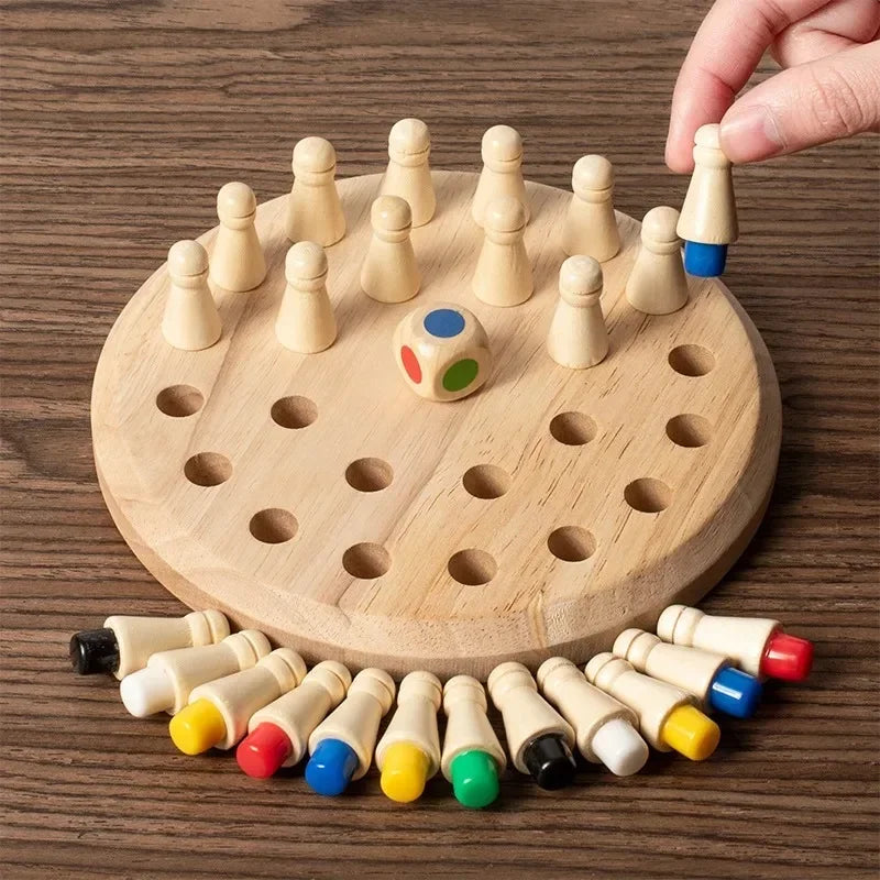 Ability Learning Toys For Children Wooden Memory Match Stick Chess Color Game Board Puzzles Montessori Educational Toy Cognitive