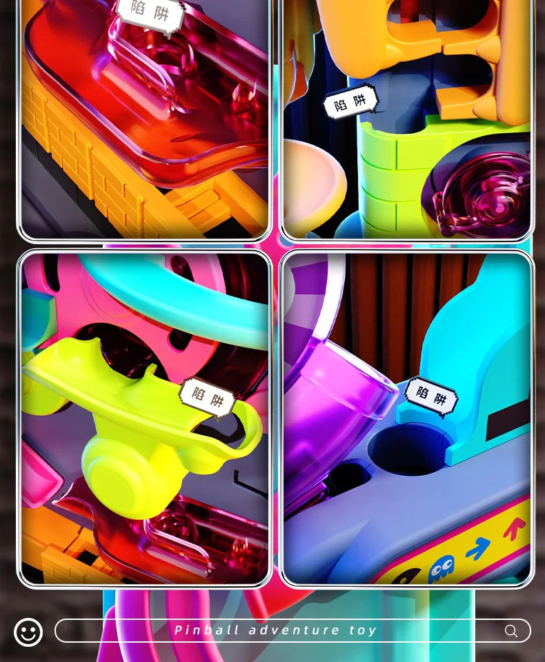 Educational Montessori Toys Multilayer Track Adventure Game Rail Rolling Ball Model Interactive Brain Kids Christmas gift