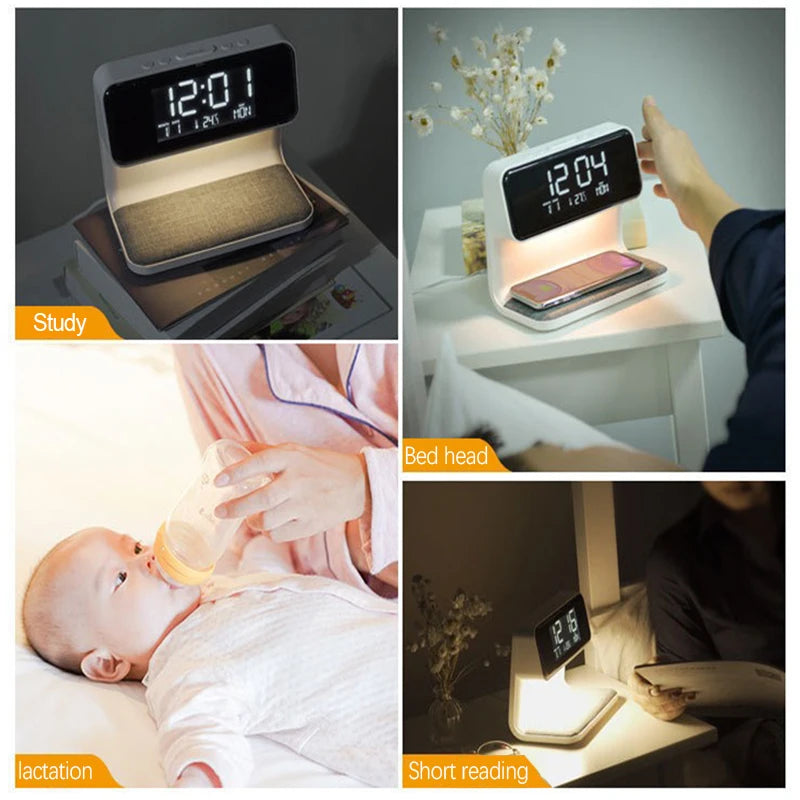 Bedroom Bedside Lamp Clock Made Of ABS Material Suitable For Home/Office Holiday Atmosphere Decoration USB Plug In Use