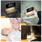 Bedroom Bedside Lamp Clock Made Of ABS Material Suitable For Home/Office Holiday Atmosphere Decoration USB Plug In Use