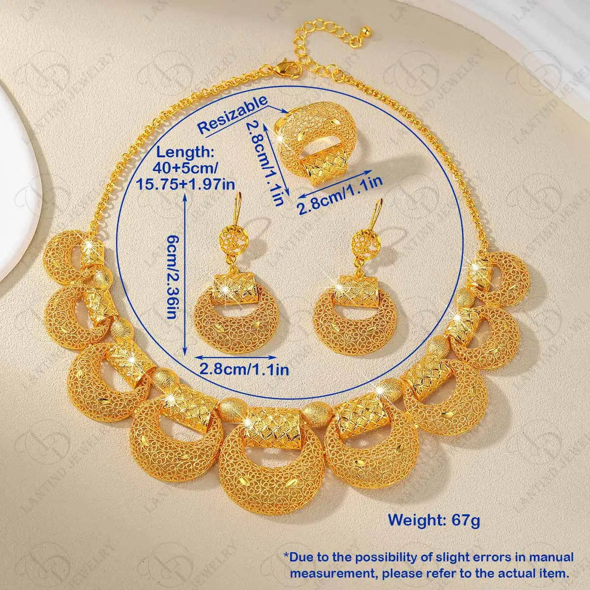 Floral Necklace & Earrings Set – Elegant Women Jewelry Gift Set UAE