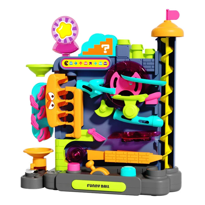 Educational Montessori Toys Multilayer Track Adventure Game Rail Rolling Ball Model Interactive Brain Kids Christmas gift