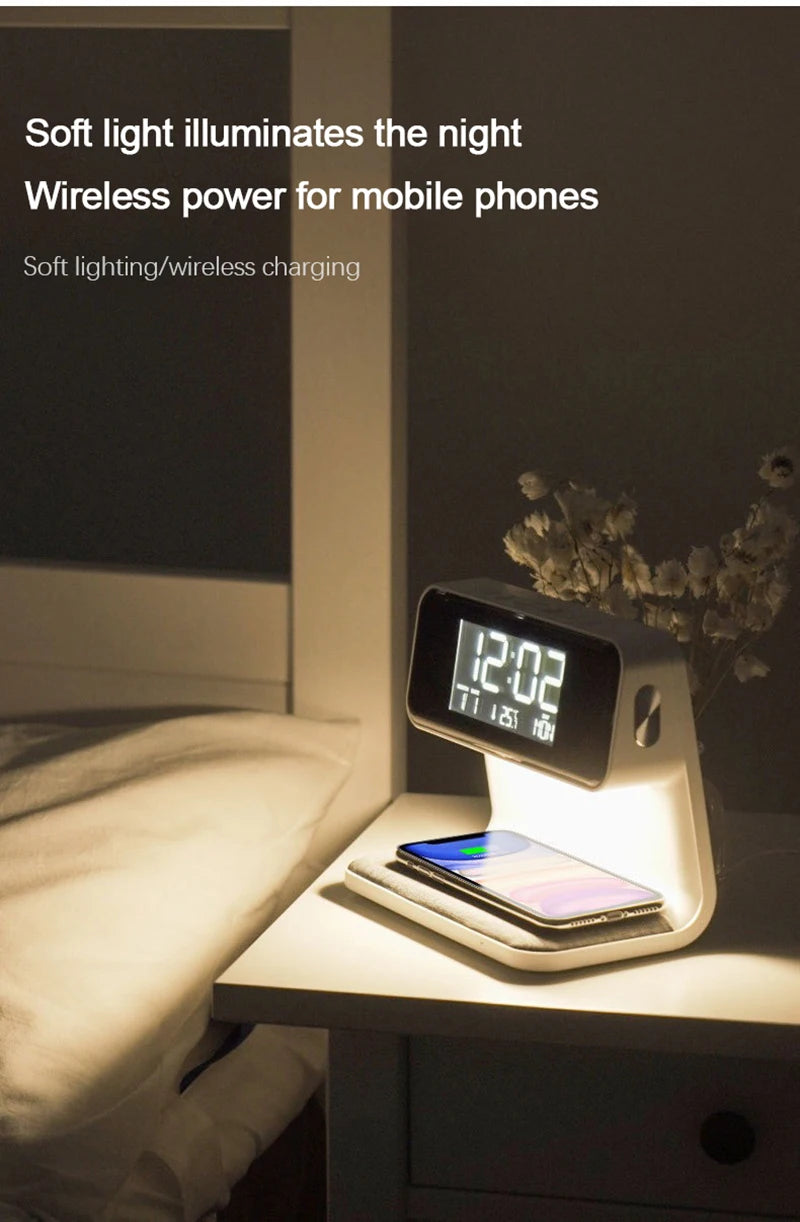 Bedroom Bedside Lamp Clock Made Of ABS Material Suitable For Home/Office Holiday Atmosphere Decoration USB Plug In Use