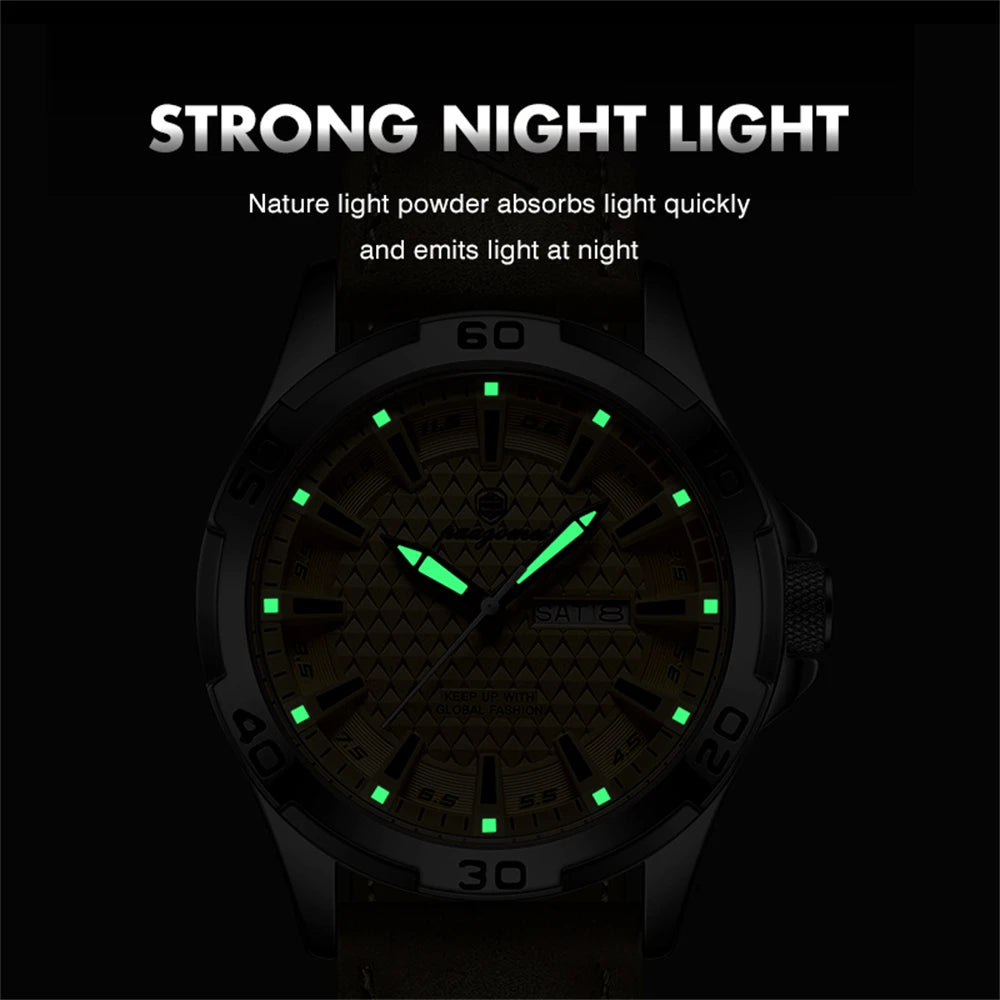 PAAZOMU Original Man Wristwatch Top Luxury Waterproof Luminous Date Week Watch For Men Quartz Sport Leather Men's Watches Reloj