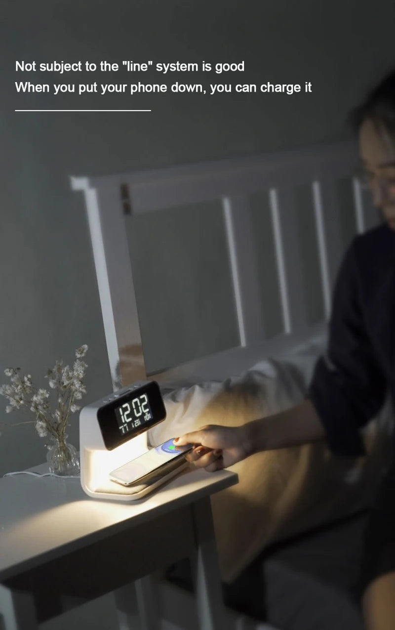 Bedroom Bedside Lamp Clock Made Of ABS Material Suitable For Home/Office Holiday Atmosphere Decoration USB Plug In Use