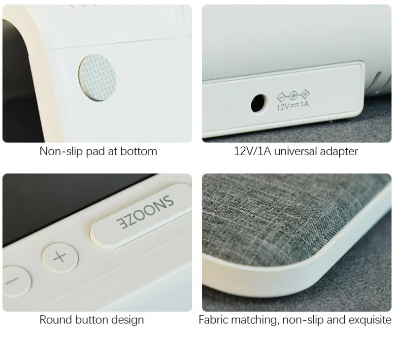 Bedroom Bedside Lamp Clock Made Of ABS Material Suitable For Home/Office Holiday Atmosphere Decoration USB Plug In Use