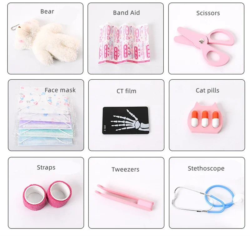 Educational Toys For Kids Toys Role Pretend Play Toy Wooden Pretend Play Doctor Children's Toy Girl Medical Simulation Toys Set