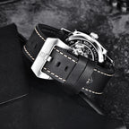 BENYAR Watch for Men Luxury Skeleton Tourbillon Automatic Mechanical Mens Watch 30M Waterproof Leather Strap Sports Reloj Hombre