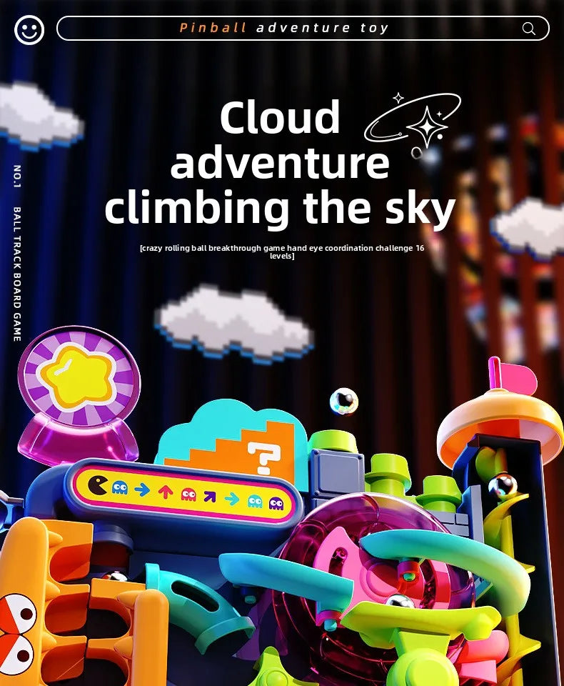 Educational Montessori Toys Multilayer Track Adventure Game Rail Rolling Ball Model Interactive Brain Kids Christmas gift