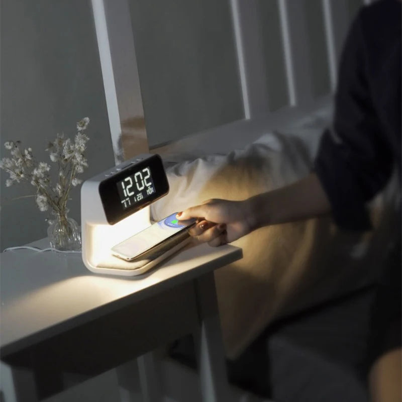 Bedroom Bedside Lamp Clock Made Of ABS Material Suitable For Home/Office Holiday Atmosphere Decoration USB Plug In Use