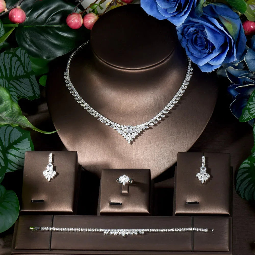 HIBRIDE 4-Piece Zircon Jewelry Set – Bridal Gift UAE