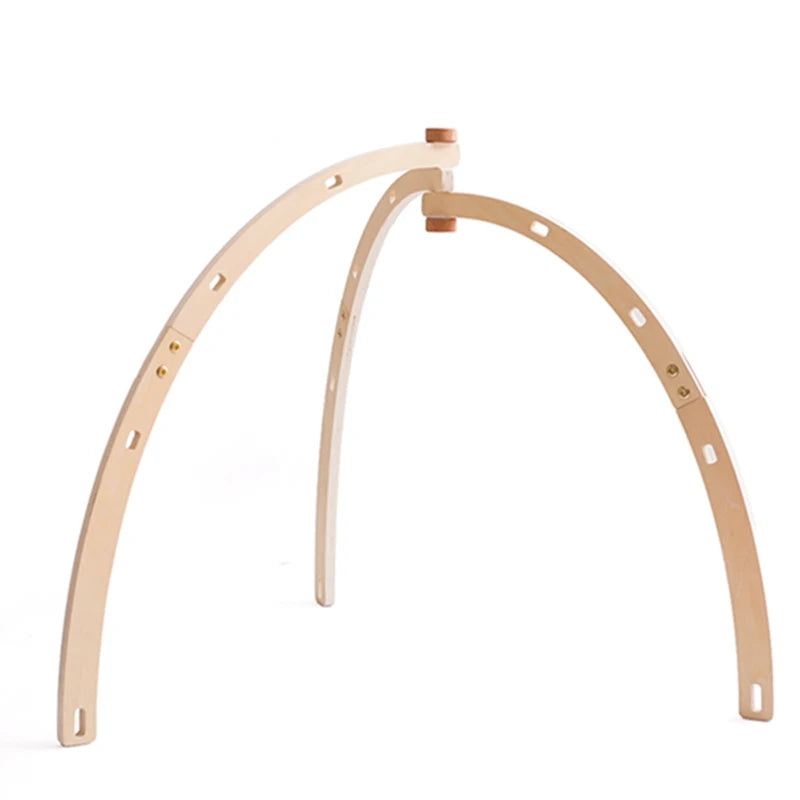 1set Baby Wooden Rattle Toys Play Gym Mobile Hanging Sensory Toys Foldable Play Gym Frame Activity Gym Baby Room Decorations Toy