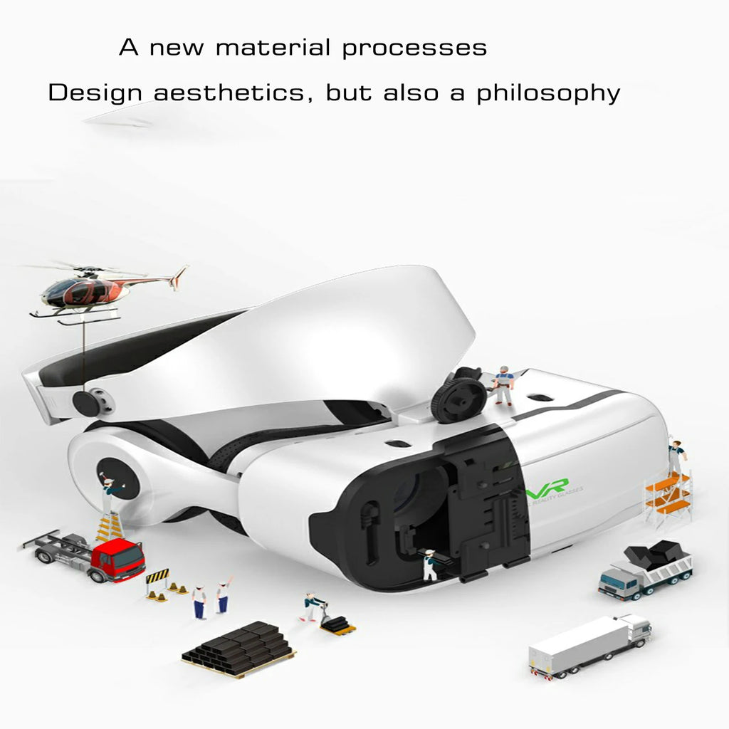 Shinecon Virtual Reality VR Glasses 3D Headset Viar Device Smart Helmet Lenses Goggle For Mobile Phone Cell Smartphone Headphone
