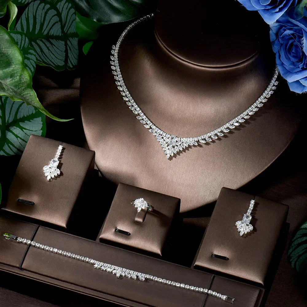 HIBRIDE 4-Piece Zircon Jewelry Set – Bridal Gift UAE