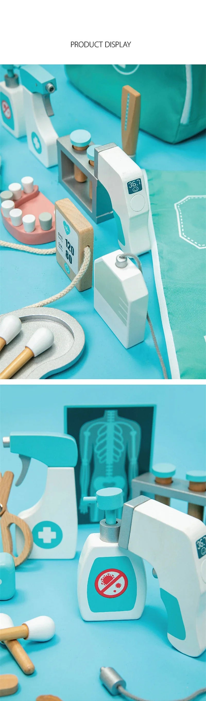 Educational Toys For Kids Toys Role Pretend Play Toy Wooden Pretend Play Doctor Children's Toy Girl Medical Simulation Toys Set