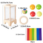 Wooden Stick Board Game Parent Child Interaction Montessori Wooden Toys, 4-sided Acrylic Cylinder Game, Stick Picking Game