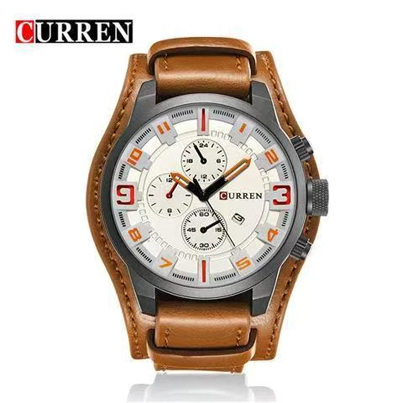High-End, Light Luxury, Fashionable Men's Watch, Multifunctional Calendar Leather Strap, Business Casual Versatile Stylish Male Student Trendy Wristwatch, the Best Gift for Him, Eid Al-Fitr, Christmas, Father's Day, Teacher's