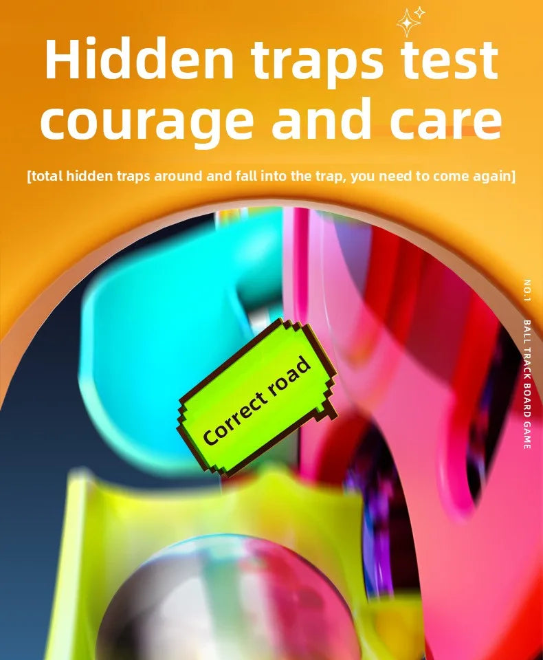 Educational Montessori Toys Multilayer Track Adventure Game Rail Rolling Ball Model Interactive Brain Kids Christmas gift