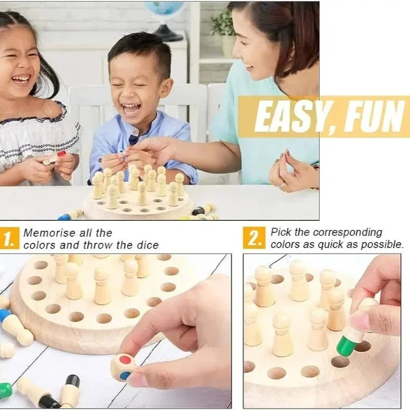Ability Learning Toys For Children Wooden Memory Match Stick Chess Color Game Board Puzzles Montessori Educational Toy Cognitive