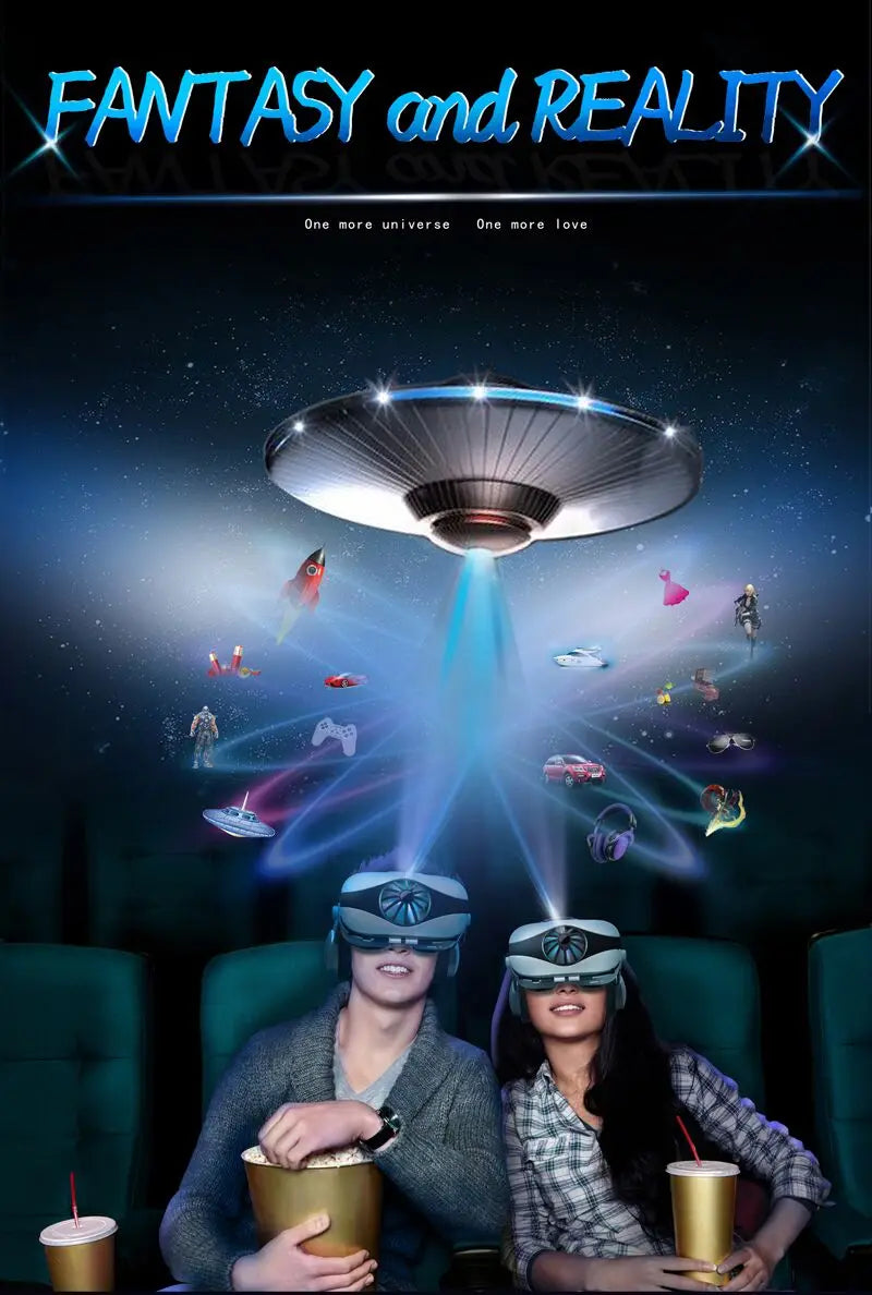 Shinecon Virtual Reality VR Glasses 3D Headset Viar Device Smart Helmet Lenses Goggle For Mobile Phone Cell Smartphone Headphone