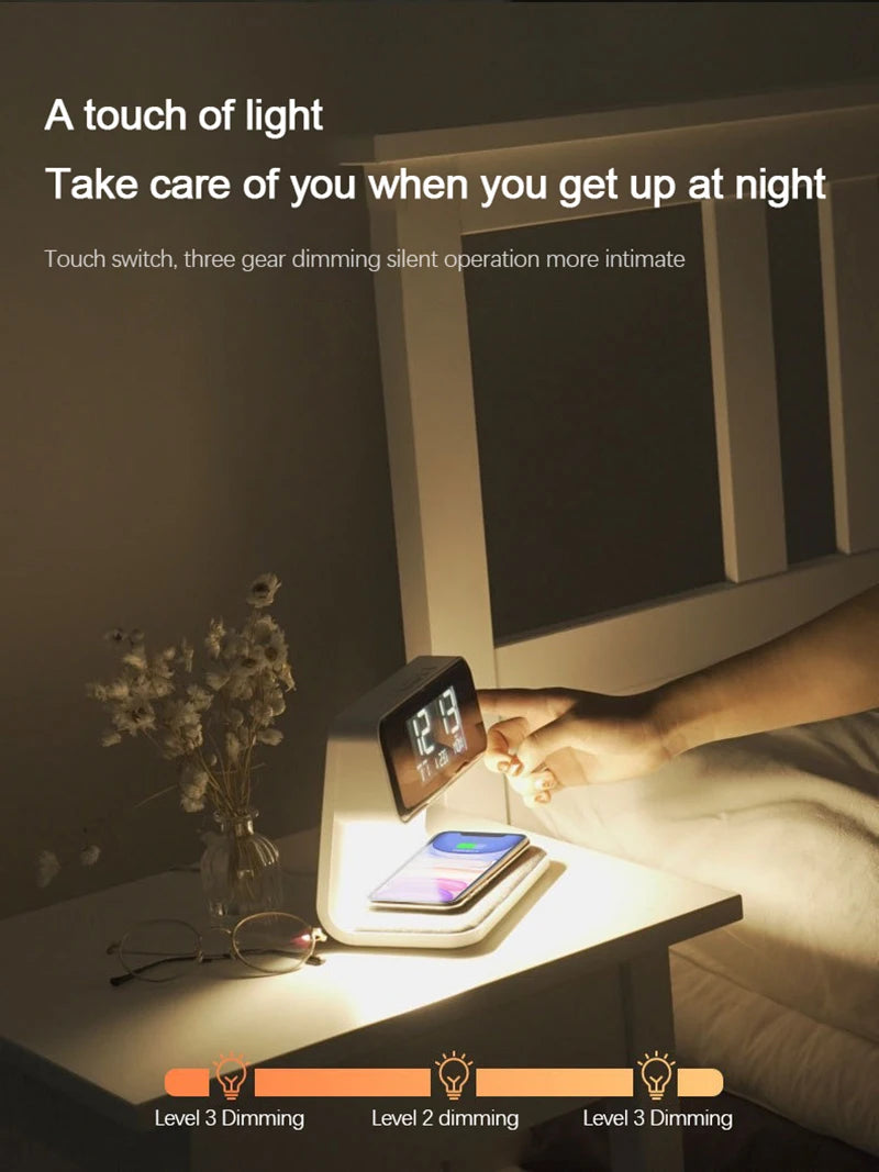 Bedroom Bedside Lamp Clock Made Of ABS Material Suitable For Home/Office Holiday Atmosphere Decoration USB Plug In Use