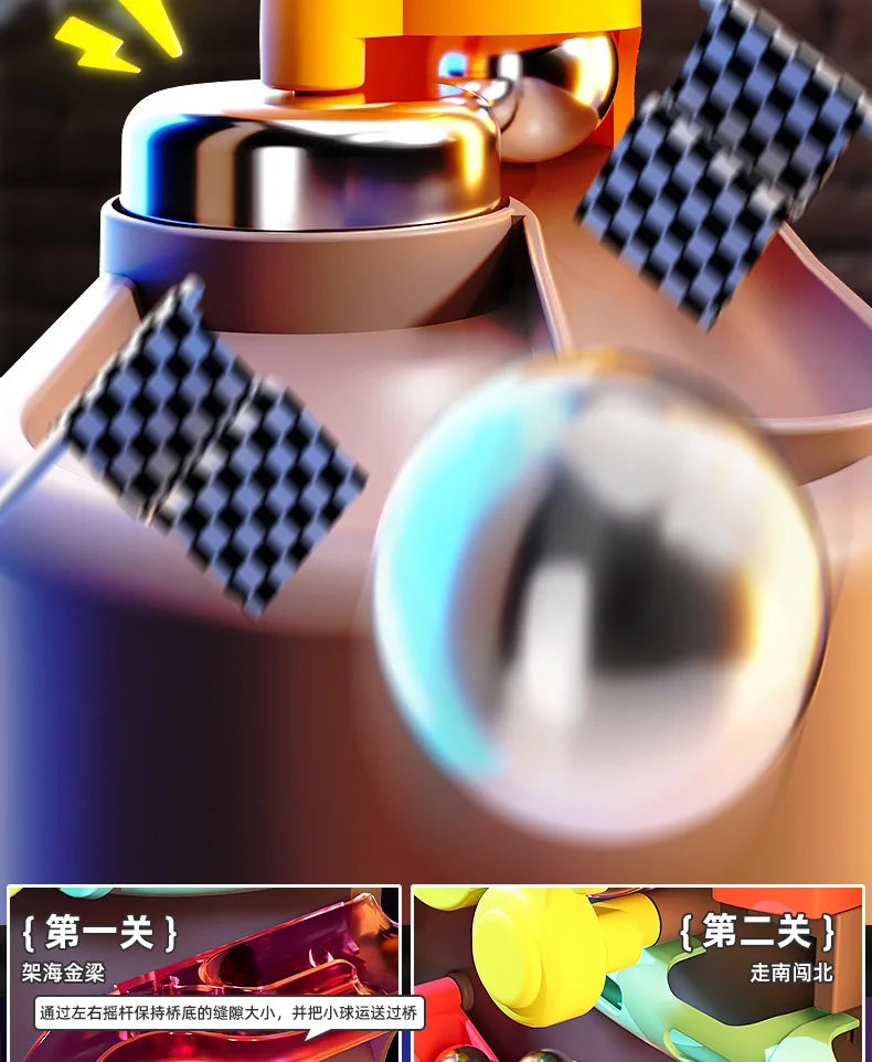 Educational Montessori Toys Multilayer Track Adventure Game Rail Rolling Ball Model Interactive Brain Kids Christmas gift