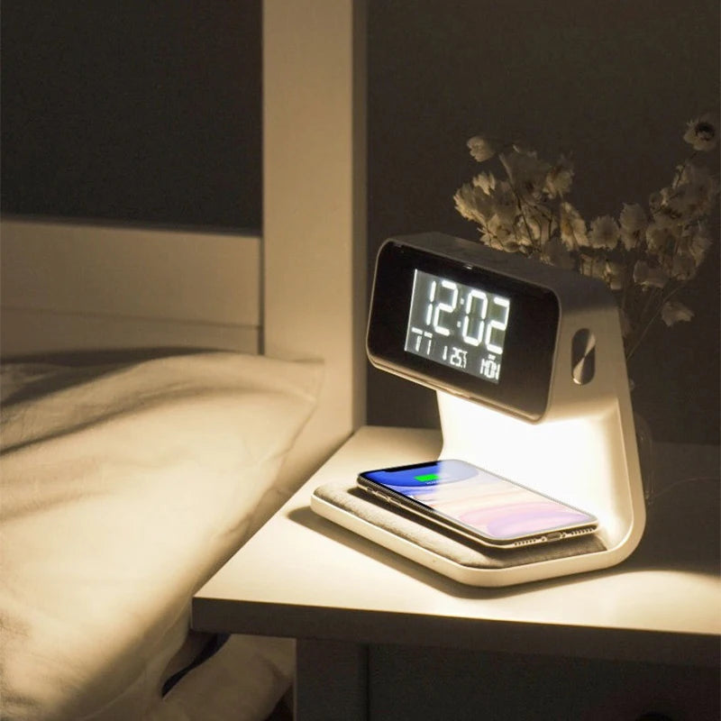 Bedroom Bedside Lamp Clock Made Of ABS Material Suitable For Home/Office Holiday Atmosphere Decoration USB Plug In Use