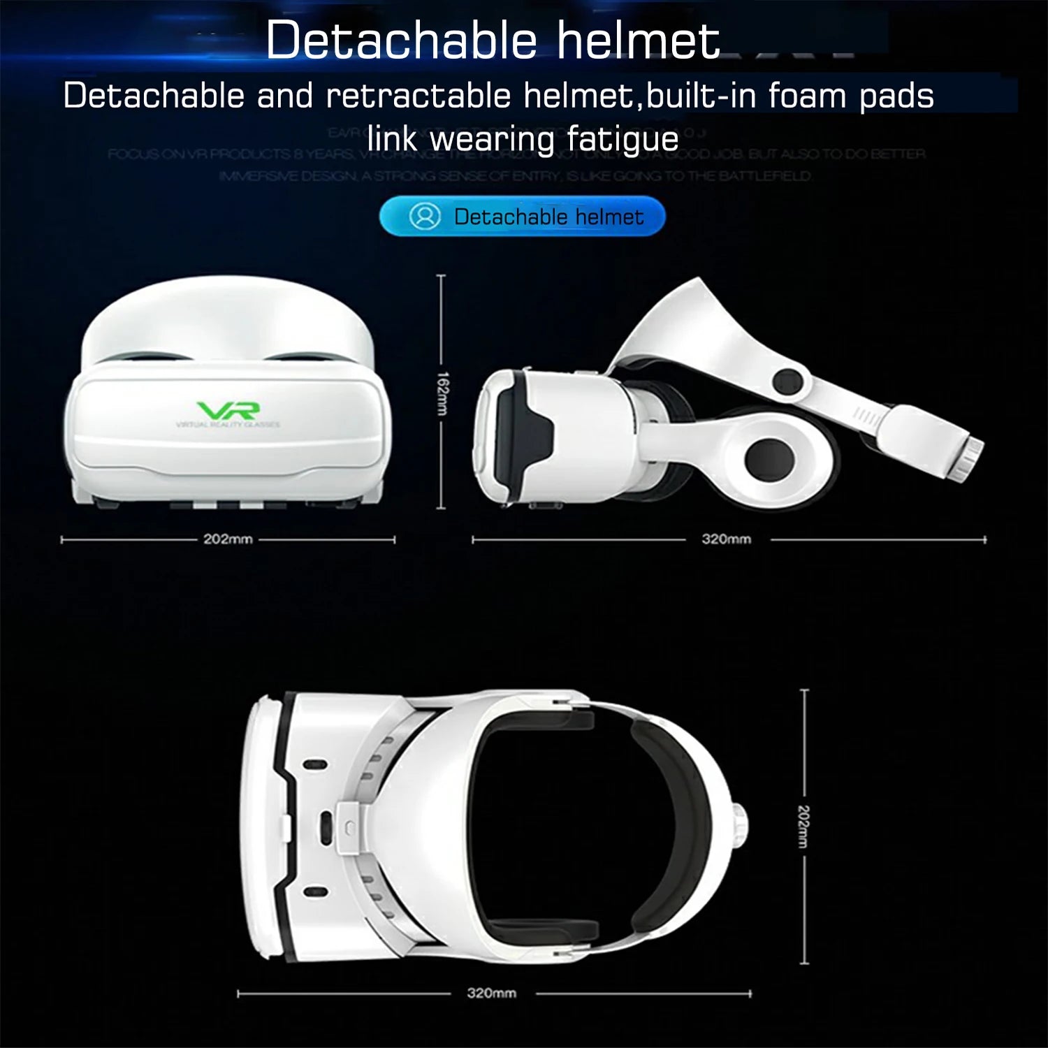 Shinecon Virtual Reality VR Glasses 3D Headset Viar Device Smart Helmet Lenses Goggle For Mobile Phone Cell Smartphone Headphone
