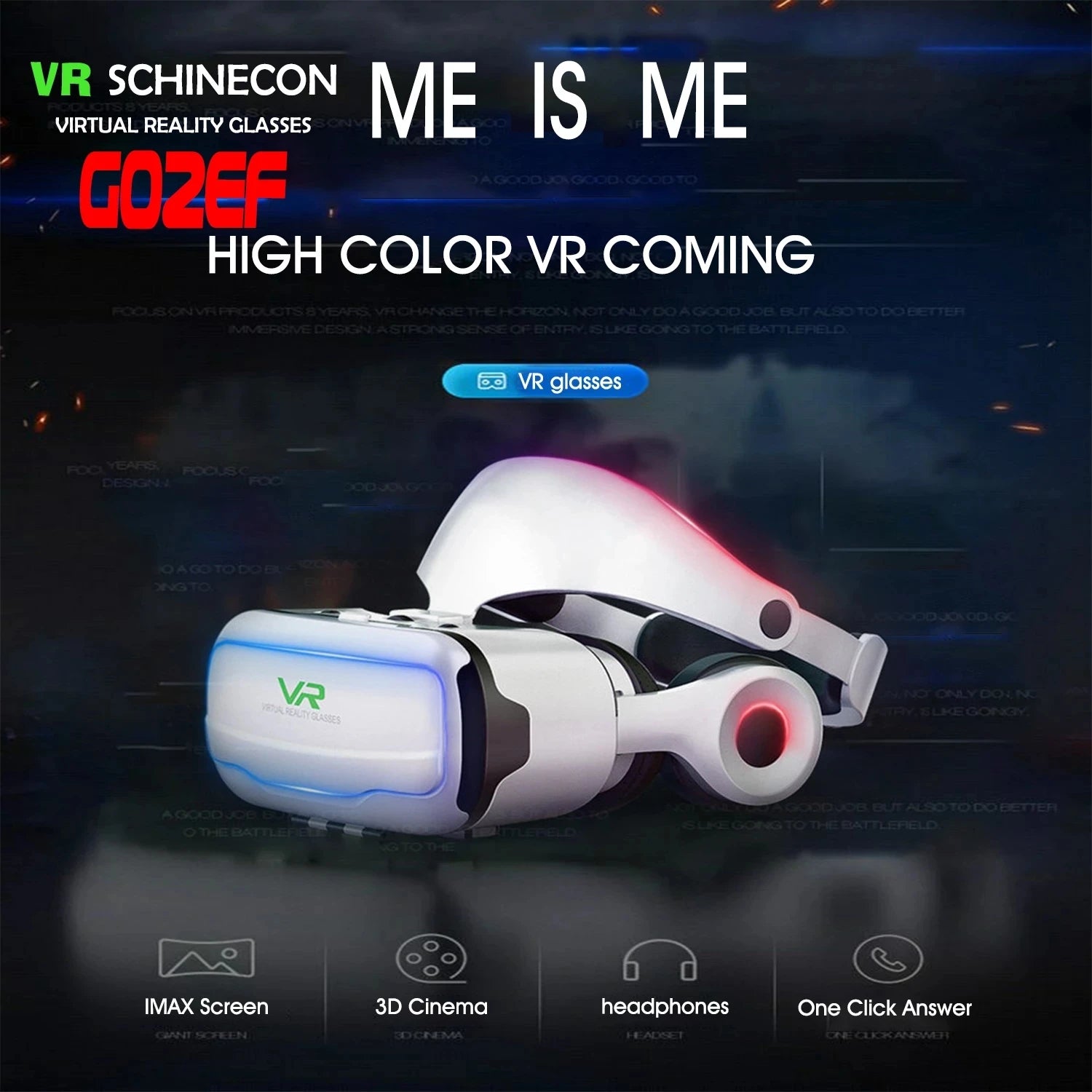 Shinecon Virtual Reality VR Glasses 3D Headset Viar Device Smart Helmet Lenses Goggle For Mobile Phone Cell Smartphone Headphone