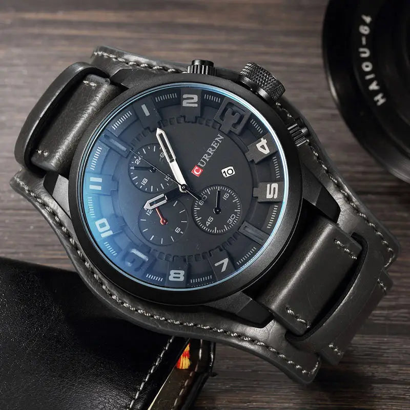 High-End, Light Luxury, Fashionable Men's Watch, Multifunctional Calendar Leather Strap, Business Casual Versatile Stylish Male Student Trendy Wristwatch, the Best Gift for Him, Eid Al-Fitr, Christmas, Father's Day, Teacher's
