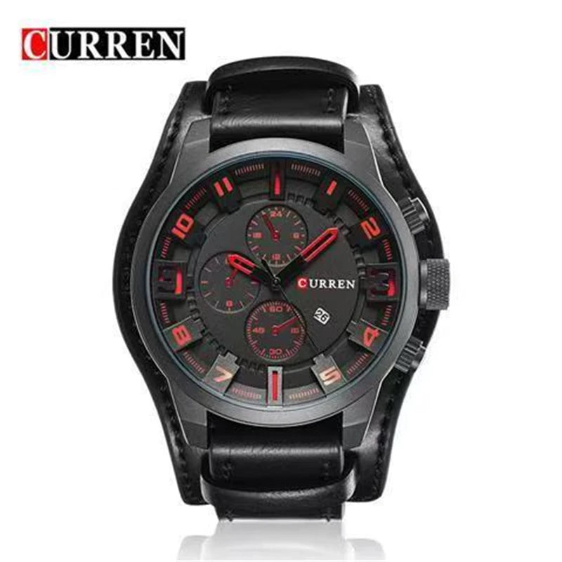 High-End, Light Luxury, Fashionable Men's Watch, Multifunctional Calendar Leather Strap, Business Casual Versatile Stylish Male Student Trendy Wristwatch, the Best Gift for Him, Eid Al-Fitr, Christmas, Father's Day, Teacher's