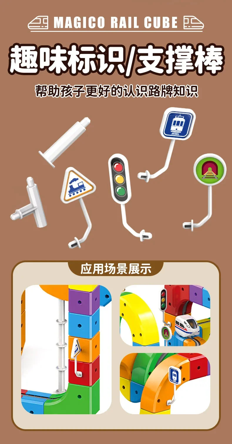 Educational Toys  Latest Assembly Magic Track Train Set Children'S Toys Non-Remote Control Rail Car Gift Box