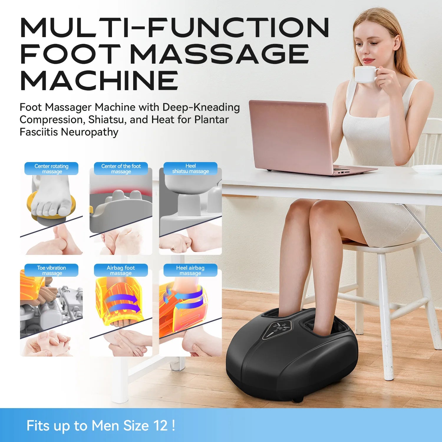 Premium Electric Shiatsu Foot Massager with Heat & Compression – UAE