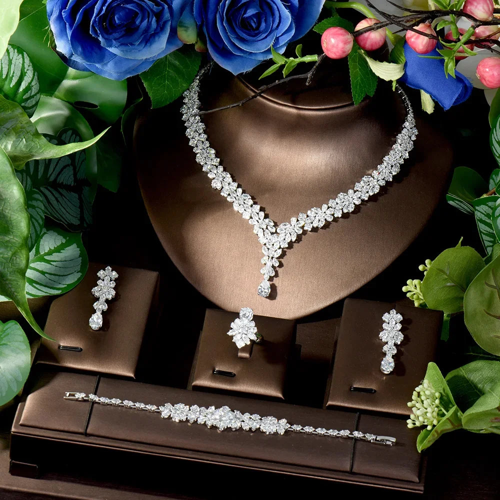 HIBRIDE 4-Piece Zircon Jewelry Set – Bridal Gift UAE